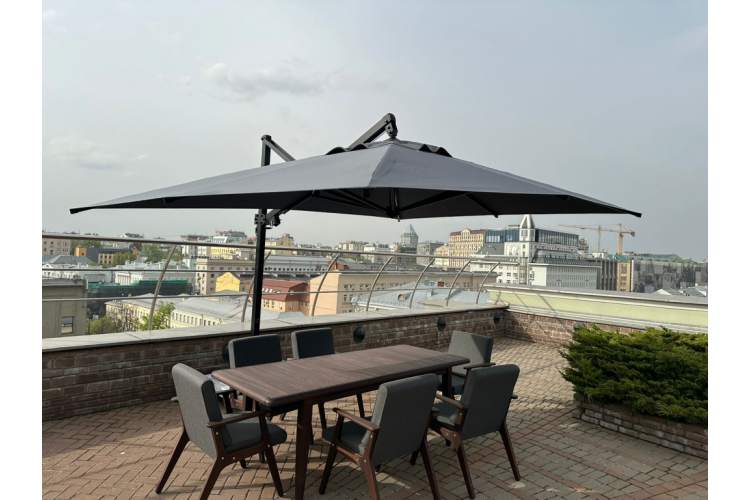 Зонт профессиональный 3х4 м Banana Plus THEUMBRELA SEMSIYE EVI черный, серый-7