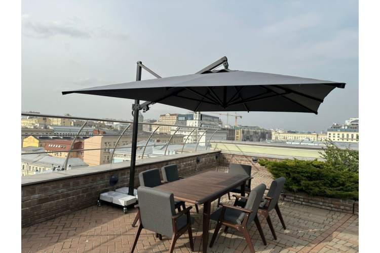 Зонт профессиональный 3х4 м Banana Plus THEUMBRELA SEMSIYE EVI черный, серый-5