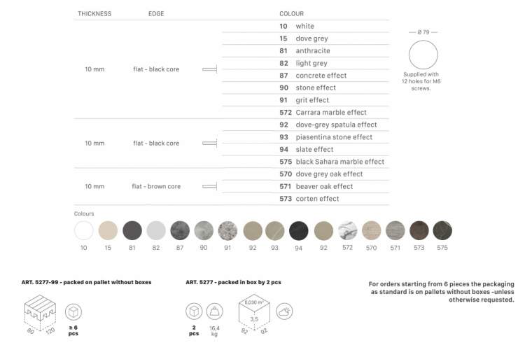 Столешница круглая Compact Laminate для подстолья Nemo, Domino, Tiffany, Cross Scab Design тортора-1