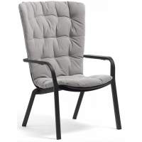 Лаунж-кресло пластиковое с подушкой Folio Nardi антрацит, серый