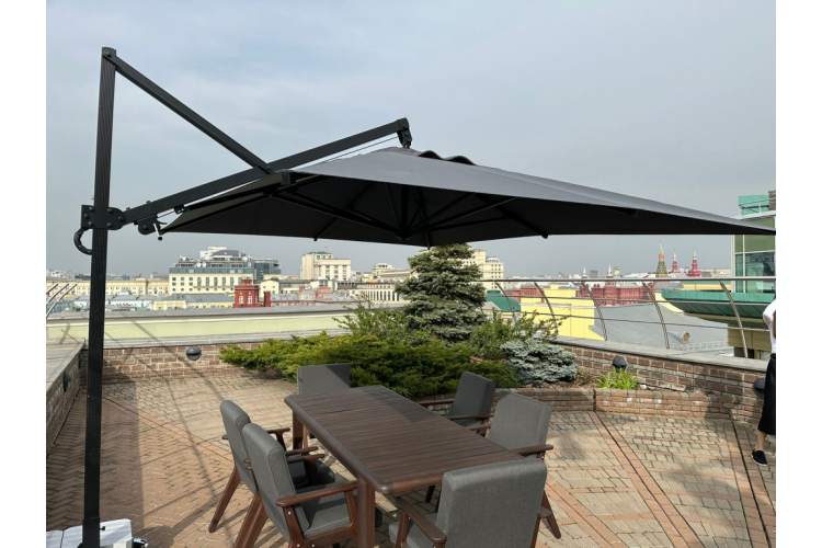 Зонт профессиональный 3х4 м Banana Plus THEUMBRELA SEMSIYE EVI черный, серый-6