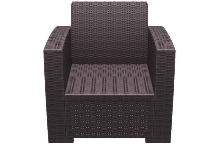 Кресло пластиковое плетеное с подушками Monaco Lounge Siesta Contract коричневый-4