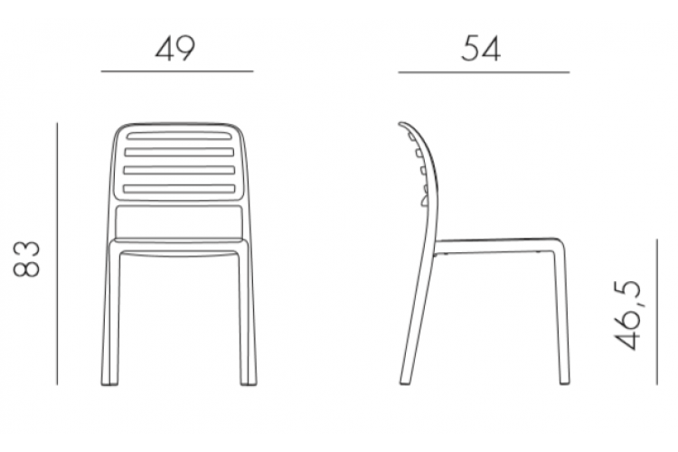 Стул пластиковый Costa Bistrot Nardi голубой-1