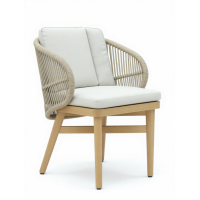 Кресло обеденное деревянное с подушками Mali Tagliamento натуральный