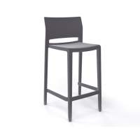 Стул пластиковый полубарный Bakhita 66 Gaber серый