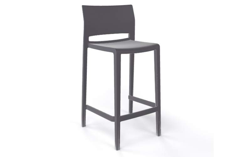 Стул пластиковый полубарный Bakhita 66 Gaber серый