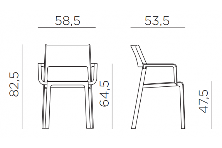 Кресло пластиковое Trill Armchair Nardi агава-1