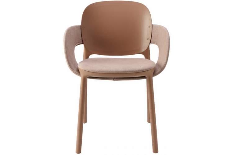 Кресло пластиковое с обивкой Hug Scab Design карамельный-3