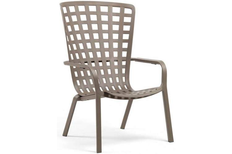 Лаунж-кресло пластиковое с подушкой Folio Nardi тортора, зеленый-5