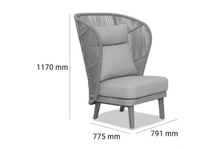 Лаунж-кресло плетеное с высокой спинкой Mali Tagliamento натуральный-1