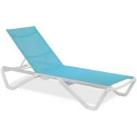 Шезлонг-лежак металлический Wave PAPATYA белый, бирюзовый