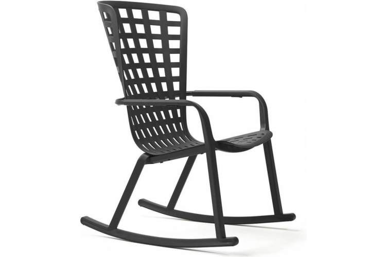 Кресло-качалка пластиковое с подушкой Folio Nardi антрацит, голубой-5