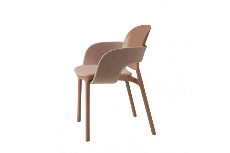 Кресло пластиковое с обивкой Hug Scab Design карамельный-4