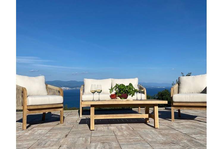 Кресло деревянное с подушками Ravona KD Tagliamento натуральный, бежевый-5