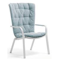 Лаунж-кресло пластиковое с подушкой Folio Nardi белый, голубой