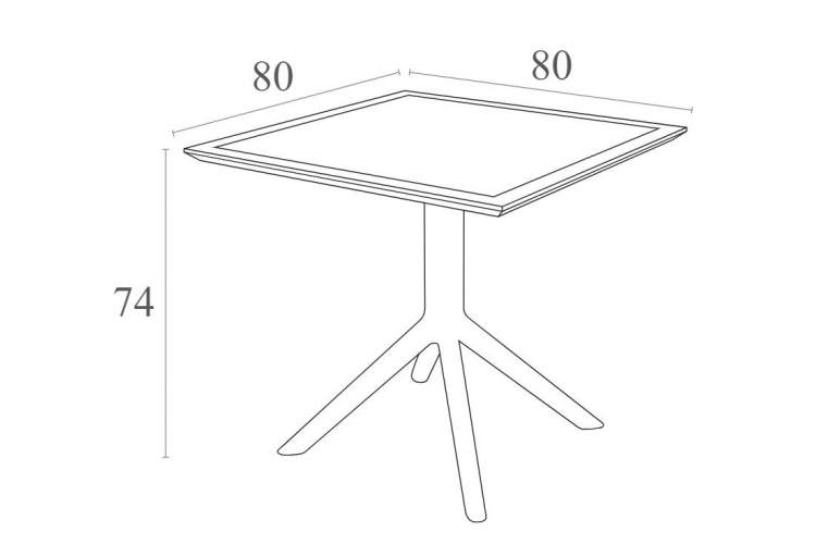 Стол пластиковый Sky Table 80 Siesta Contract темно-серый-1