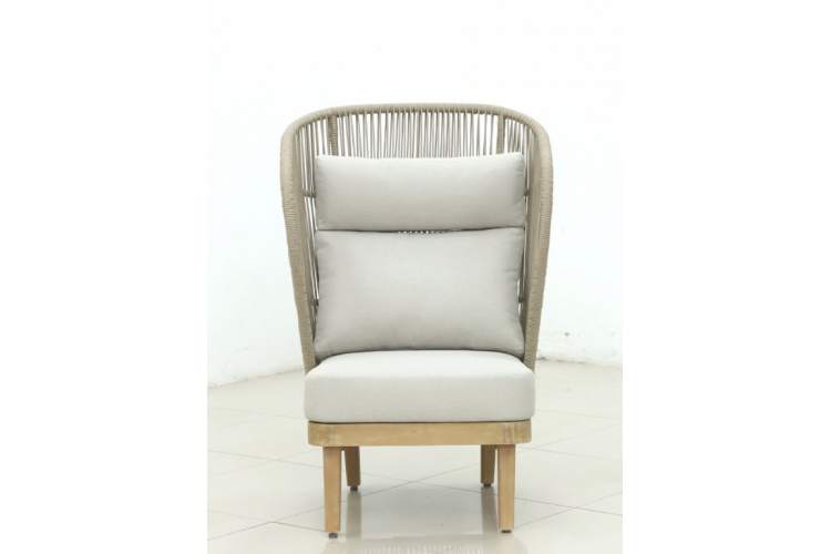 Лаунж-кресло плетеное с высокой спинкой Mali Tagliamento натуральный-8