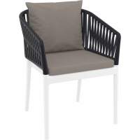 Кресло пластиковое с подушками Portofino Siesta Contract белый, черный, светло-коричневый