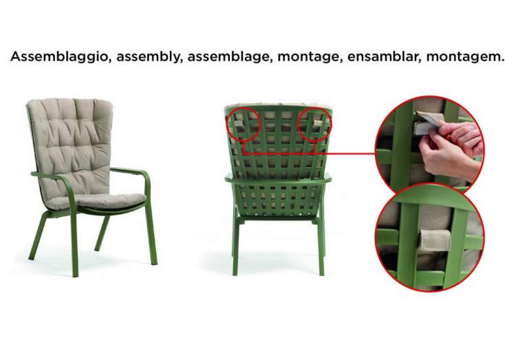 Кресло-качалка пластиковое с подушкой Folio Nardi белый, розовый-8