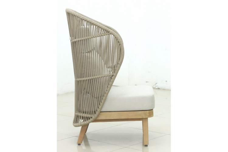 Лаунж-кресло плетеное с высокой спинкой Mali Tagliamento натуральный-7