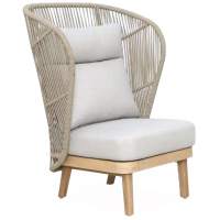 Лаунж-кресло плетеное с высокой спинкой Mali Tagliamento натуральный
