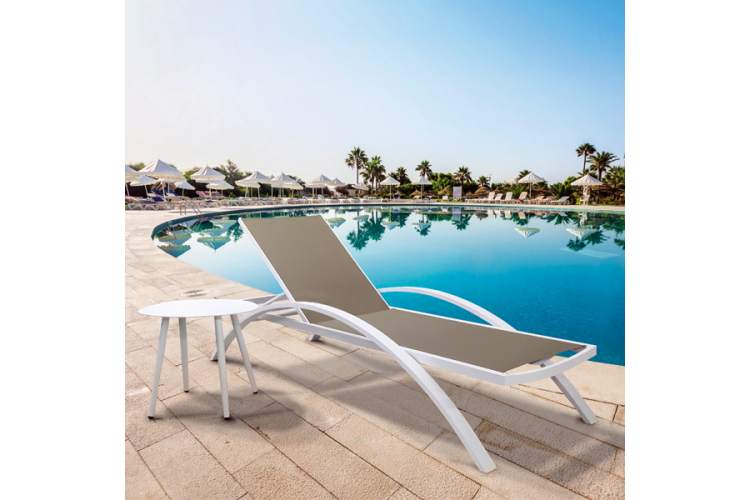 Шезлонг металлический Oliver Felicita белый, тортора-3