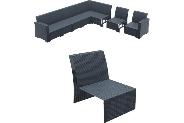 Модуль дополнительный для дивана Monaco Lounge Extension Part Siesta Contract антрацит