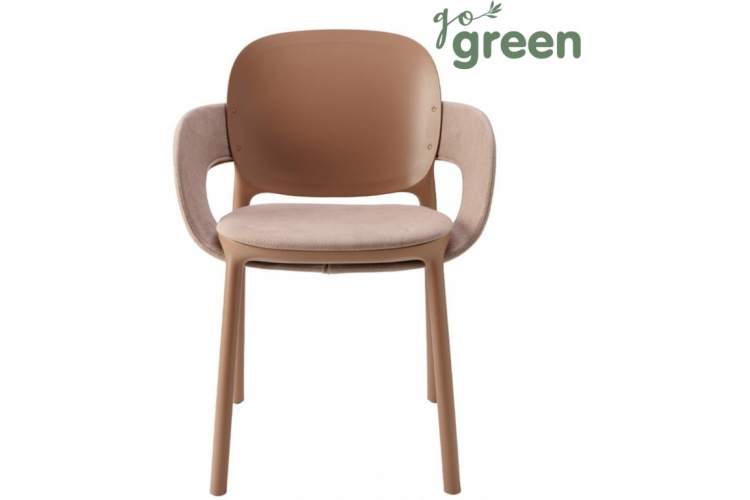 Кресло пластиковое с обивкой Hug Scab Design карамельный