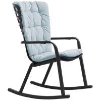 Кресло-качалка пластиковое с подушкой Folio Nardi антрацит, голубой