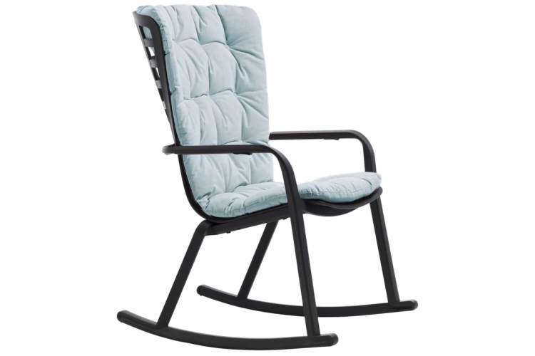Кресло-качалка пластиковое с подушкой Folio Nardi антрацит, голубой