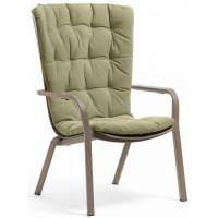 Лаунж-кресло пластиковое с подушкой Folio Nardi тортора, зеленый