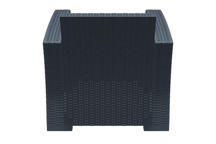 Кресло пластиковое плетеное с подушками Monaco Lounge Siesta Contract антрацит-7