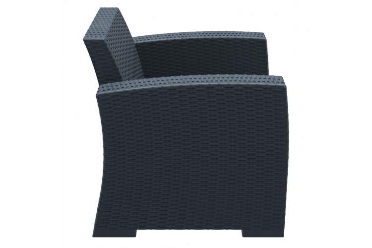 Кресло пластиковое плетеное с подушками Monaco Lounge Siesta Contract антрацит-5