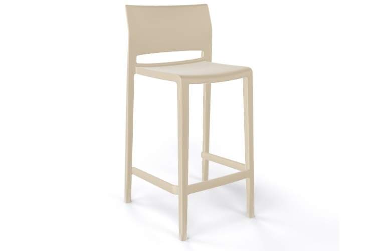 Стул пластиковый полубарный Bakhita 66 Gaber песочный