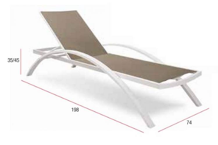 Шезлонг металлический Oliver Felicita белый, тортора-1