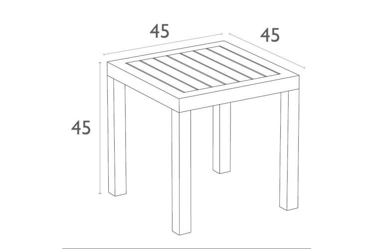 Столик пластиковый для лежака Ocean Side Table Siesta Contract черный-1
