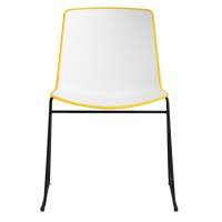 Стул пластиковый на полозьях Tweet PEDRALI черный, белый, желтый