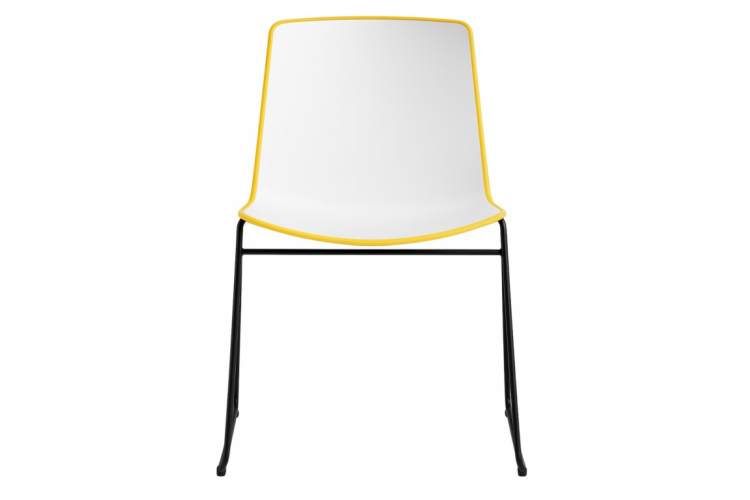 Стул пластиковый на полозьях Tweet PEDRALI черный, белый, желтый