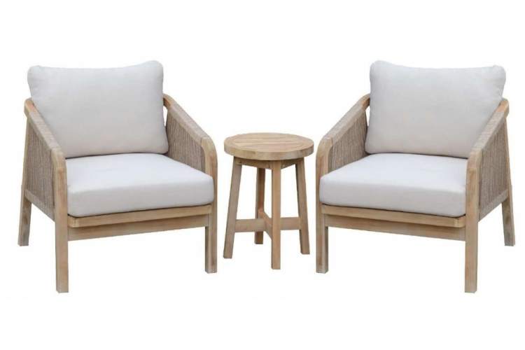 Кресло деревянное с подушками Ravona KD Tagliamento натуральный, бежевый-3