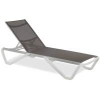 Шезлонг-лежак металлический Wave PAPATYA белый, тортора
