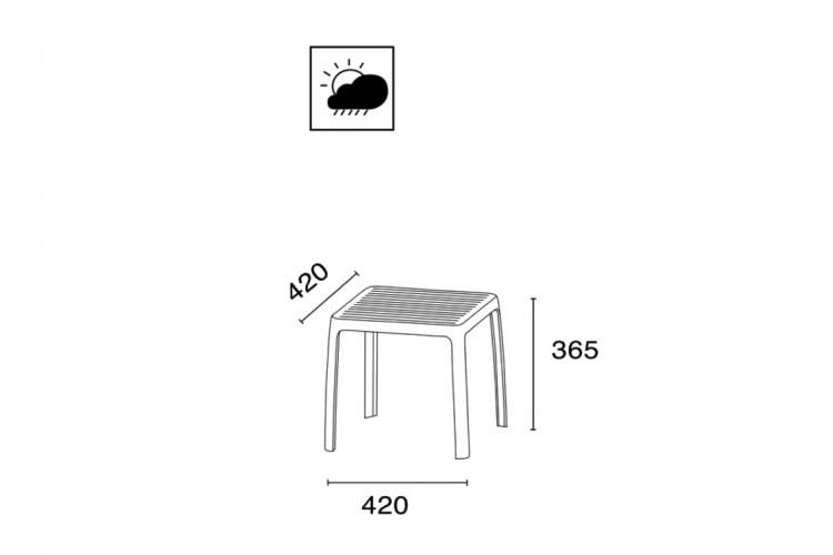 Столик пластиковый для шезлонга Wave Side Table PAPATYA антрацит-1