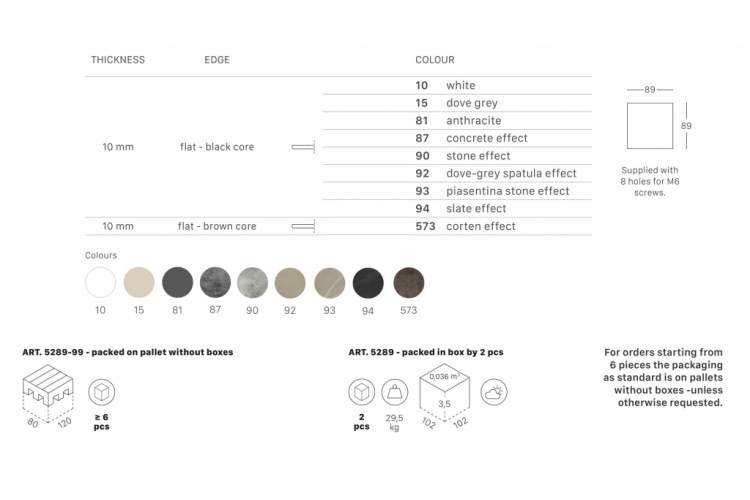 Столешница квадратная Compact Laminate для подстолья Nemo, Domino, Tiffany, Cross Scab Design белый-1