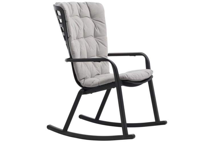 Кресло-качалка пластиковое с подушкой Folio Nardi антрацит, серый