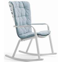 Кресло-качалка пластиковое с подушкой Folio Nardi белый, голубой