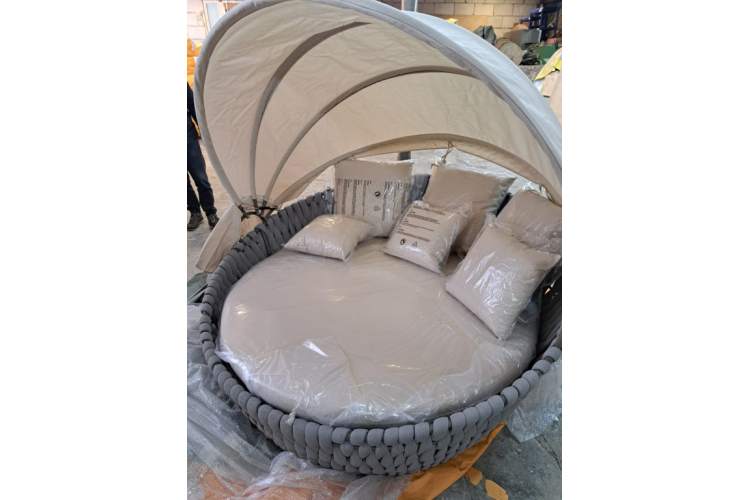 Лаунж-диван плетеный Samui Tagliamento тортора, бежевый-3