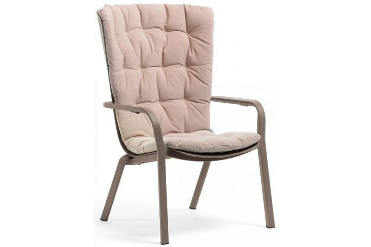 Лаунж-кресло пластиковое с подушкой Folio Nardi тортора, розовый
