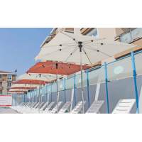 Зонт пляжный профессиональный 2х2 м Kiwi Clips THEUMBRELA SEMSIYE EVI бежевый