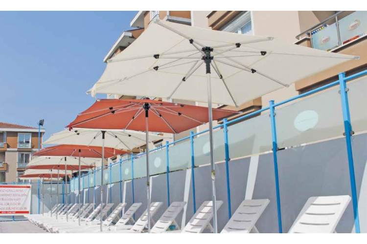 Зонт пляжный профессиональный 2х2 м Kiwi Clips THEUMBRELA SEMSIYE EVI бежевый