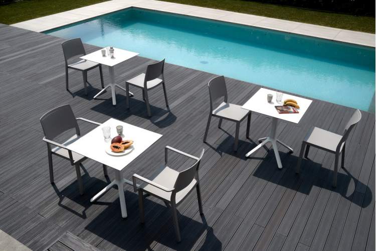 Столешница квадратная Compact Laminate для подстолья Nemo, Domino, Tiffany, Cross Scab Design белый-5