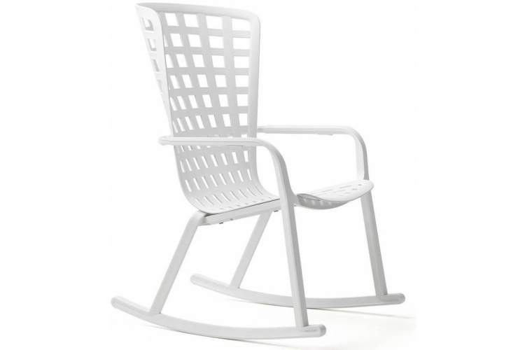 Кресло-качалка пластиковое с подушкой Folio Nardi белый, голубой-5